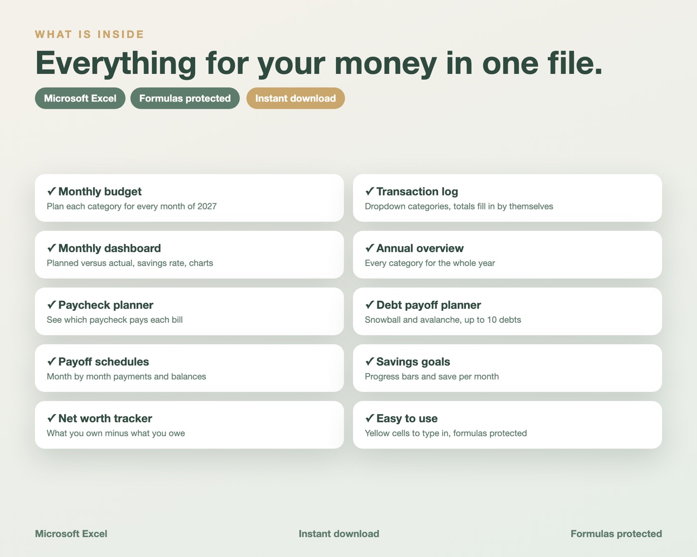 2027 Budget and Debt Payoff Suite screenshot